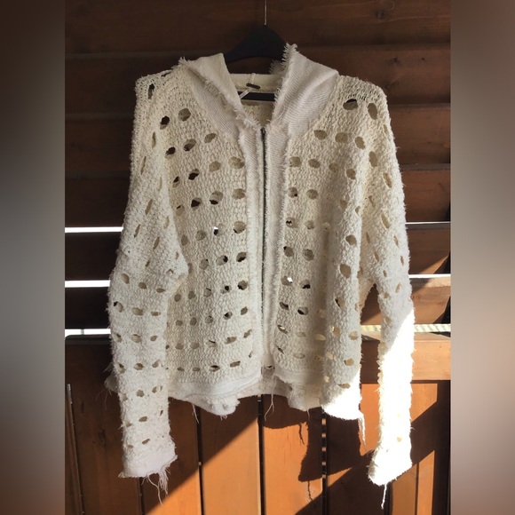 SOLD ππΌFree People zip hoodie knit like new - Picture 1 of 10